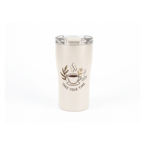 450ml Double-Wall Vacuum Coffee Tumbler with 2-in-1 Straw Lid